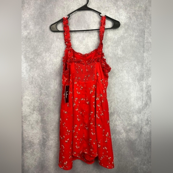 Lulus In the Garden Red Floral Print Skater‎ mini Spring Dress Size S - Picture 7 of 15